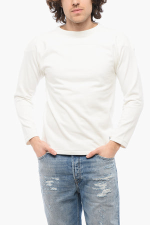 Cotton Crewneck Sweatshirt in Solid Color