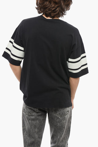 T-Shirt Girocollo con Dettagli a Contrasto