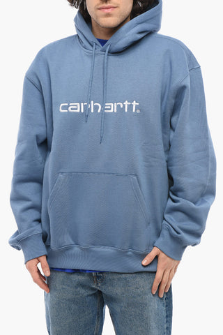 Fleeced Cotton Hoodie with Embroidered Logo