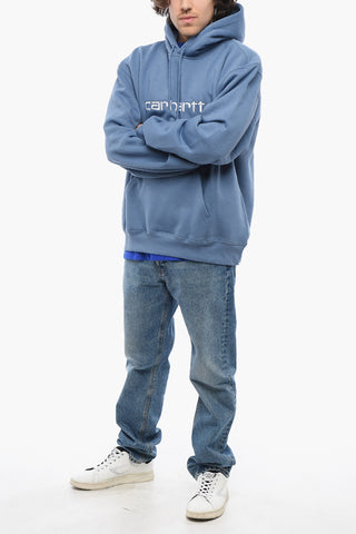 Fleeced Cotton Hoodie with Embroidered Logo