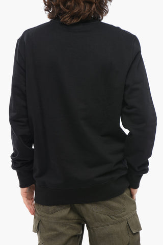 Crew Neck Cotton Sweatshirt with Printed Logo