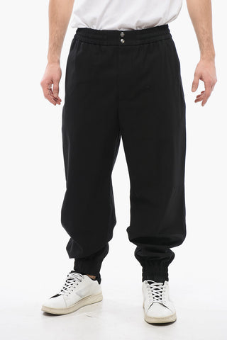 Pantaloni 4 Tasche in Cotone con Polsini Elastici