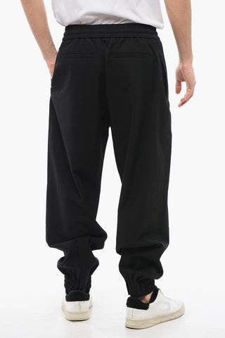 Pantaloni 4 Tasche in Cotone con Polsini Elastici
