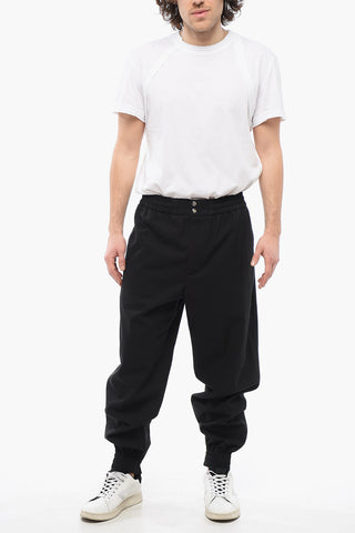 Pantaloni 4 Tasche in Cotone con Polsini Elastici