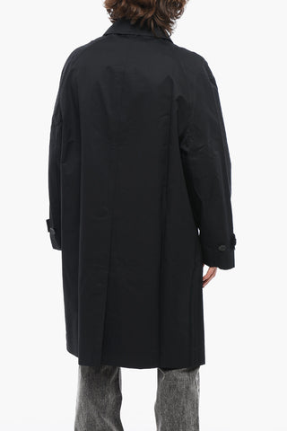 Cappotto In Twill Di Cotone Leggero con Abbottonatura Nascosta