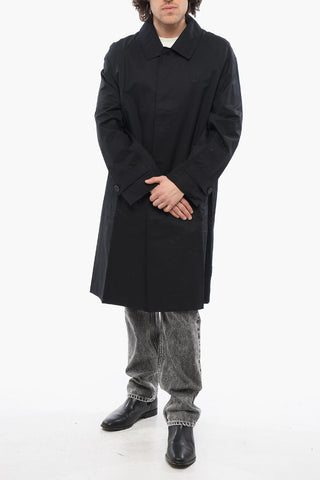 Cappotto In Twill Di Cotone Leggero con Abbottonatura Nascosta