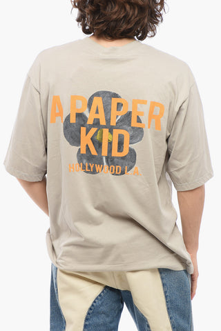 Cotton Crew-neck T-shirt with Back Print