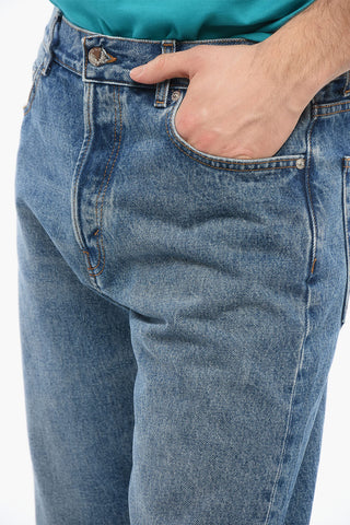 Jeans Straight Cut con Cuciture a Vista 21cm