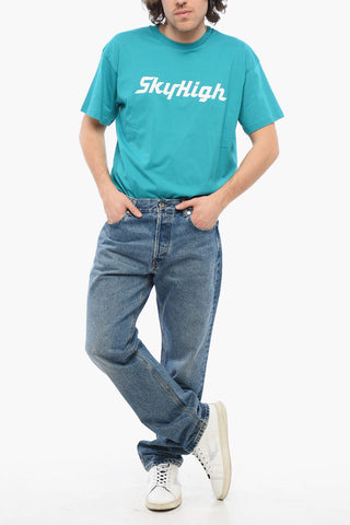 Jeans Straight Cut con Cuciture a Vista 21cm