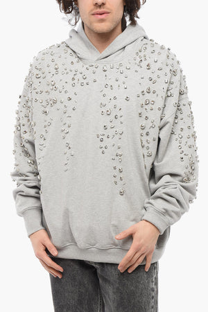 Cotton Hoodie with All-Over Jewels