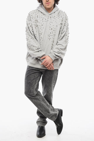Cotton Hoodie with All-Over Jewels