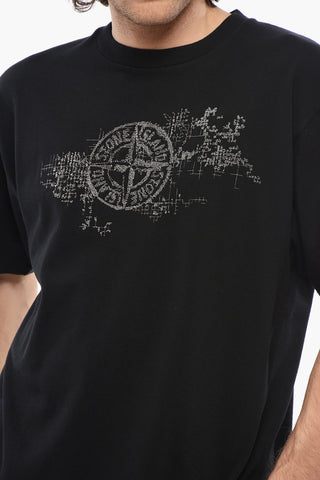 Solid Color Crew-neck T-Shirt with Embroidered Logo