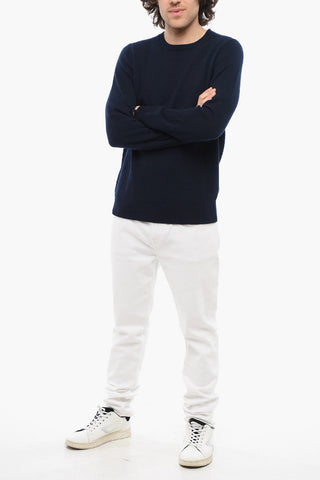 Cashmere Crew-neck Sweater with Ribbed Edge