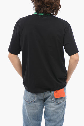 Jersey Crew-neck T-shirt with Embossed Logo