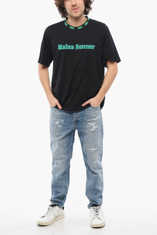 Jersey Crew-neck T-shirt with Embossed Logo