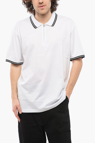 Lightweight Cotton Polo Shirt with Half Zip