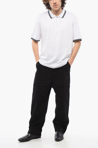 Lightweight Cotton Polo Shirt with Half Zip