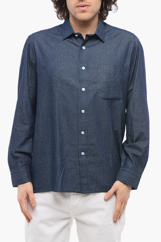 Spread Collar Denim Shirt