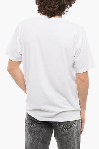 Solid Color Crew-neck T-Shirt with Contrasting Logo
