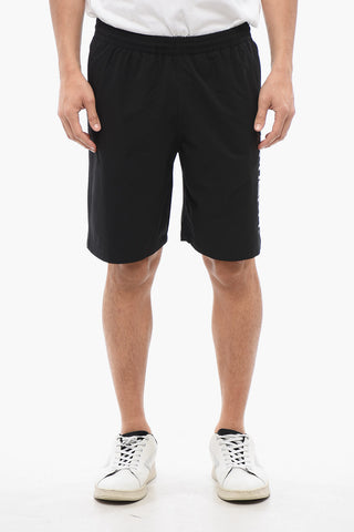 Solid Color BRAME Swim Shorts with Tone on Tone Logo