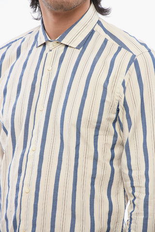 Balance Striped Shirt with French Collar