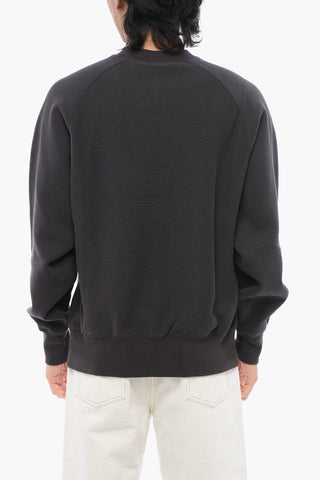 Fleeced-Cotton NEW YORK Crew-Neck Sweatshirt with Embroidery