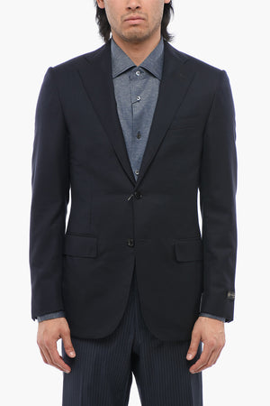 Wool Two-Button Blazer LEADER with Two Slits and Flap Pocket