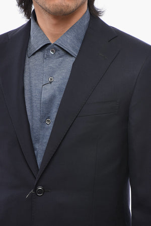 Wool Two-Button Blazer LEADER with Two Slits and Flap Pocket