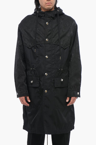 Jacquard Nylon LA GRECA Hooded Parka