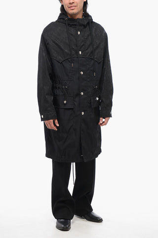 Jacquard Nylon LA GRECA Hooded Parka