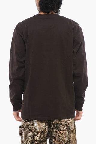 T-shirt Girocollo in Cotone a Maniche Lunghe