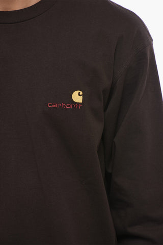 T-shirt Girocollo in Cotone a Maniche Lunghe