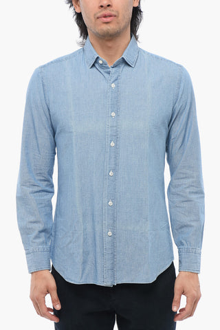 Spread Collar Denim Shirt