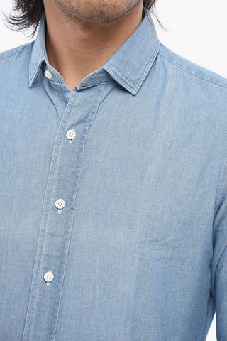 Spread Collar Denim Shirt