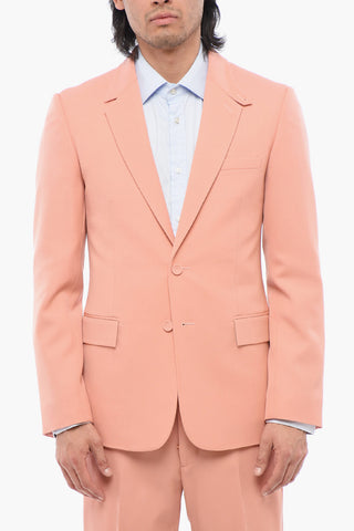 Wool Blazer with Button-down Collar