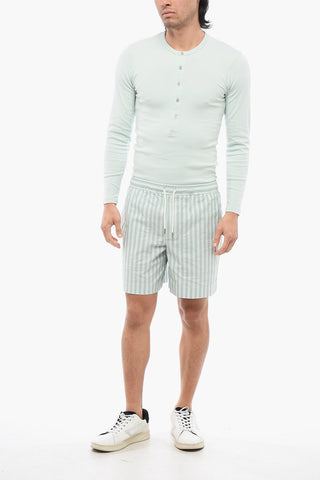 Shorts mit Awning-Streifen aus Baumwolle mit großen Fronttaschen