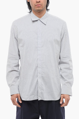 Awning Striped Casual Shirt with Hidden Closure