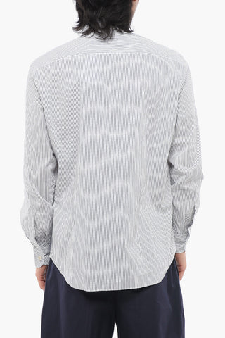 Awning Striped Casual Shirt with Hidden Closure
