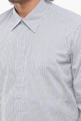 Awning Striped Casual Shirt with Hidden Closure