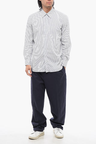 Awning Striped Casual Shirt with Hidden Closure
