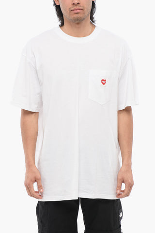 Solid Color Crew-neck T-Shirt with Breast Pocket