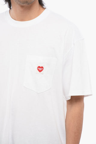Solid Color Crew-neck T-Shirt with Breast Pocket