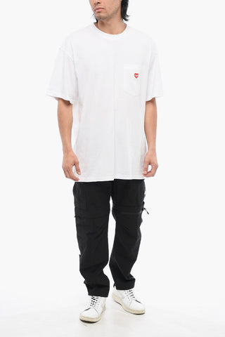Solid Color Crew-neck T-Shirt with Breast Pocket