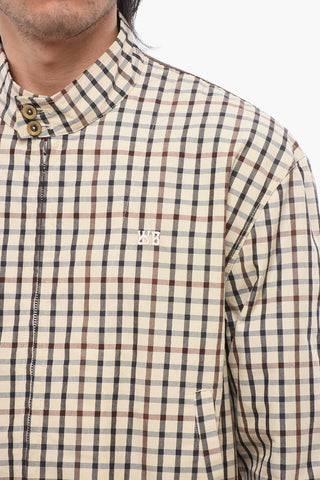 Checked Lightweight Cotton Jacket with Front Zip