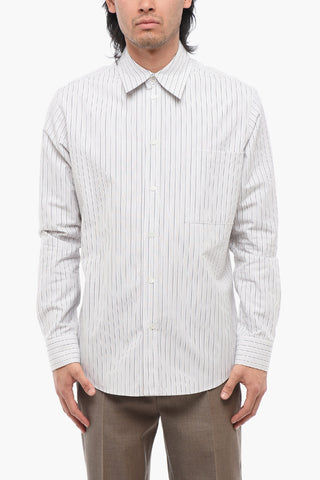 Hairline Cotton Shirt with Breast-pocket