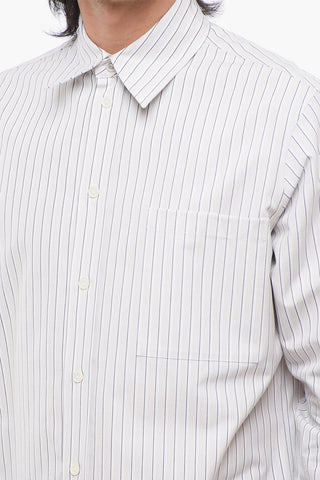 Hairline Cotton Shirt with Breast-pocket