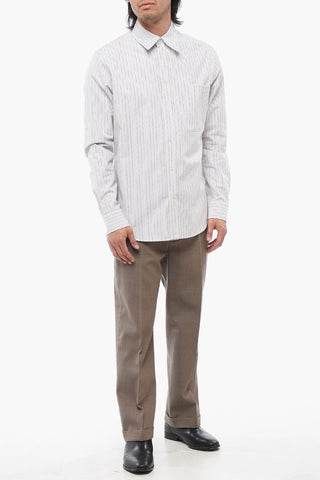 Hairline Cotton Shirt with Breast-pocket