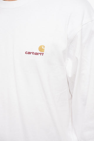 T-shirt Girocollo in Cotone a Maniche Lunghe