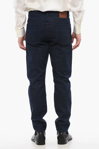 Jeans Lavaggio Scuro con Logo a Contrasto