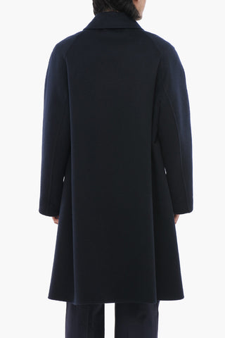 Cashmere-blended Coat with Logoed Lining